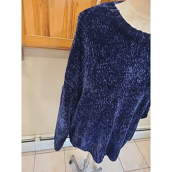 Sanctuary Cozy Soft Velvet Blue Sweater Plus Size 3X New - Picture 2 of 9